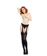 Dream Girl Semi Opaque Suspender Pantyhose Black Fishnet and Thigh Highs